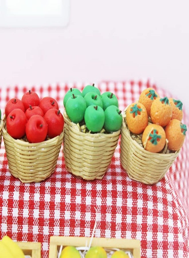Jizlan Green Dollhouse Decoration Accessories, 1:12 Dollhouse Miniature Scene Model Fresh Fruit Basket (25 x 30 mm) - Image 5